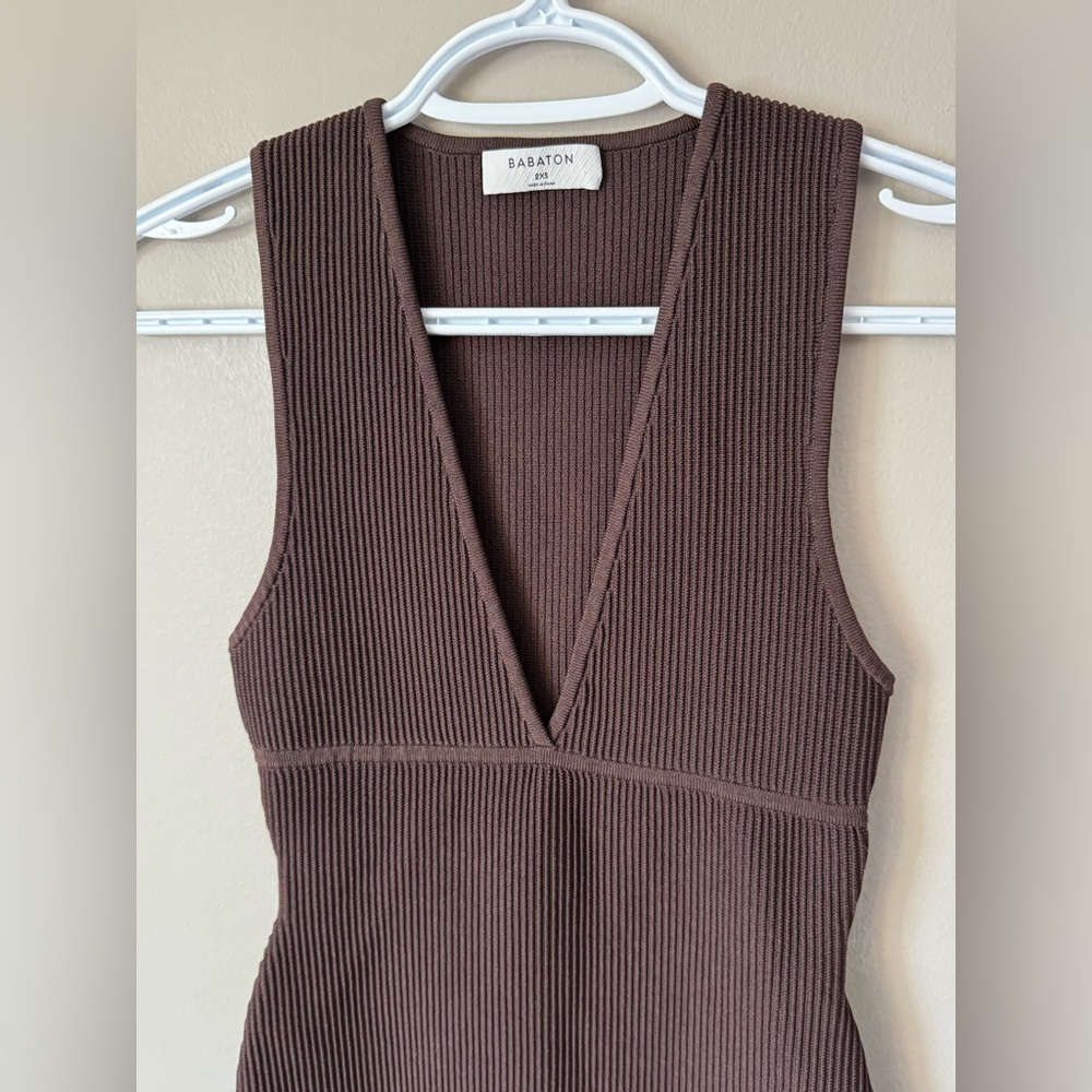 Babaton Deep V Sculpt Knit Dress - Picture 2 of 6